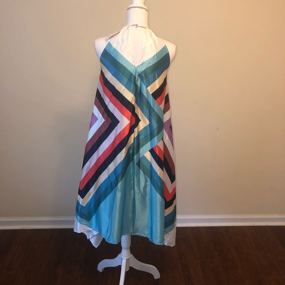 Fab’rik Silk Sleeveless Multicolored Summer Dress